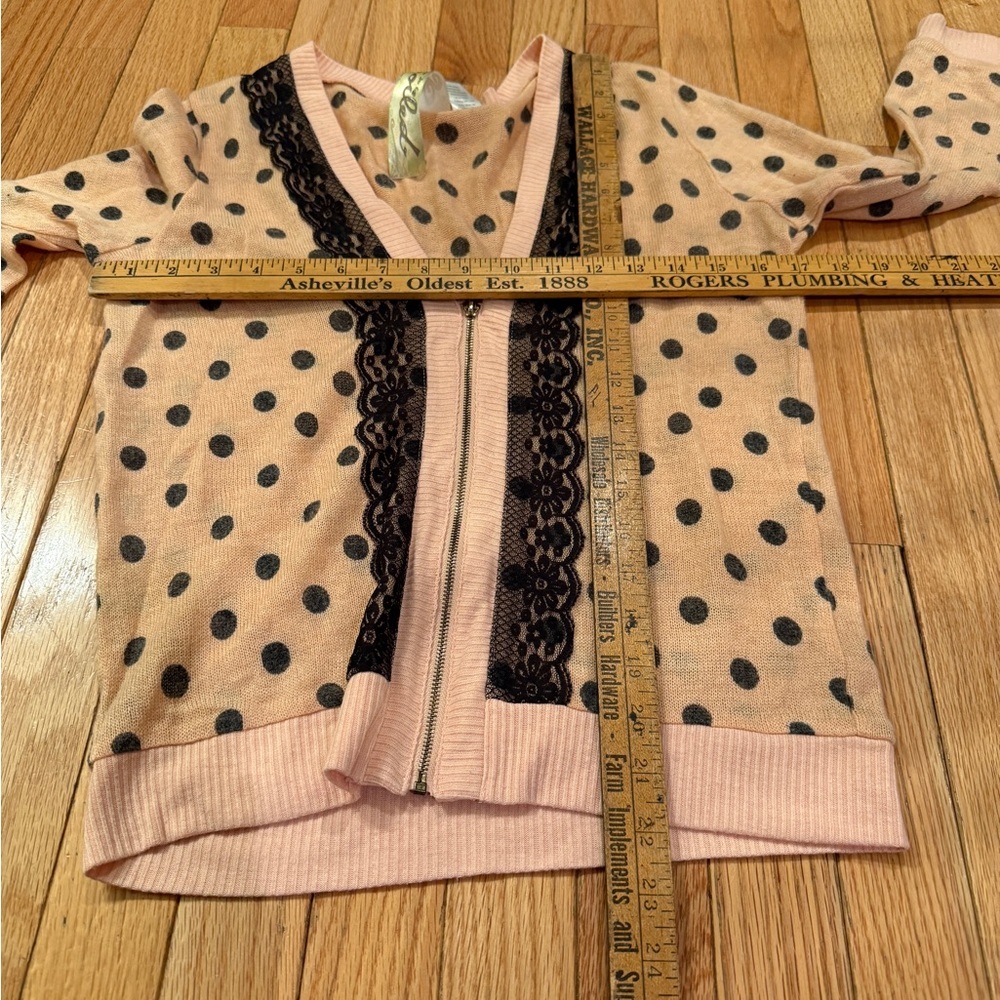 Spoiled Peach and Black Polka Dot Cardigan whimsigoth - Picture 5 of 7